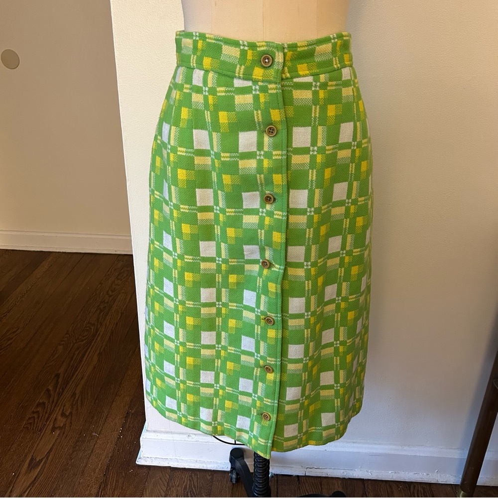 1960s/70s Vivo by Susan Thomas Printed Acrylic Straight Skirt